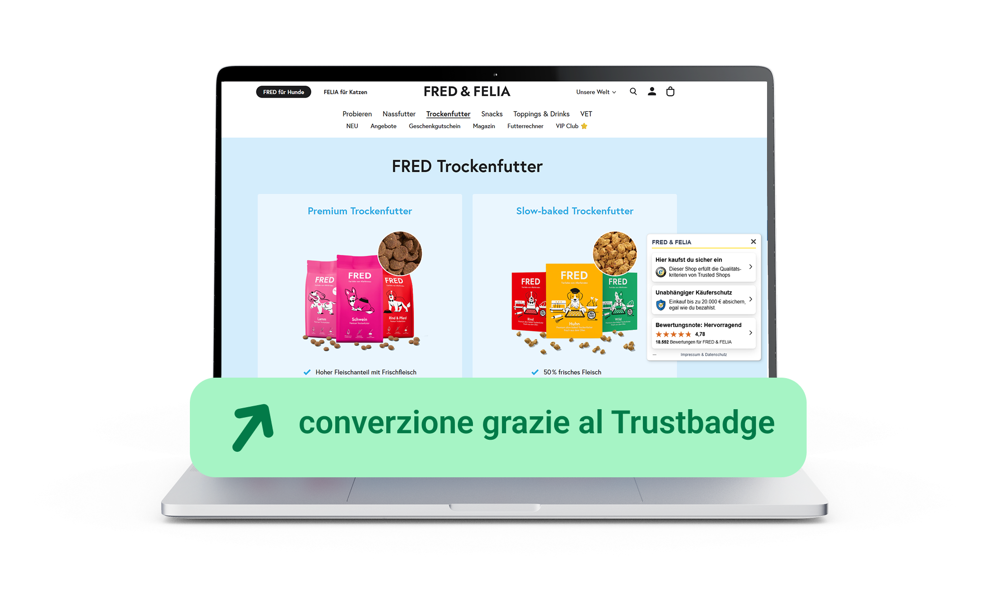 risultati ottenuti con Trusted Shops di Fred&Felia