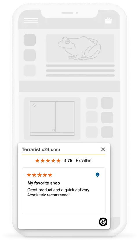 recensione a 5 stelle su smartphone