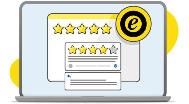 la risposta creata con l'IA appare sul profilo delle recensioni di trusted shops