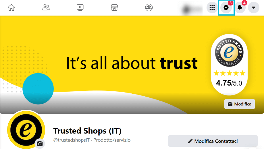 pagina facebook di Trusted Shops