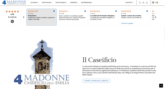 4 madonne in caseificio esempio