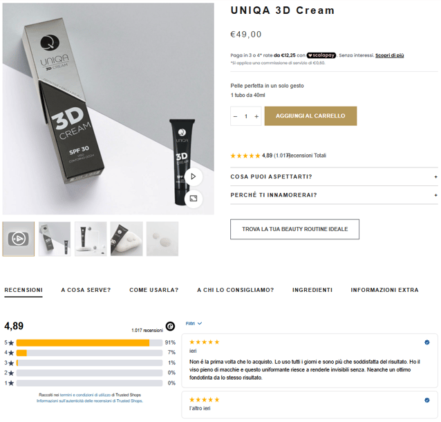 Recensioni verificate e sigillo Trusted Shops per aumentare la fiducia nel tuo ecommerce