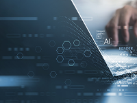 immagine di un PC con una ricerca su un sistema d'intelligenza artificiale