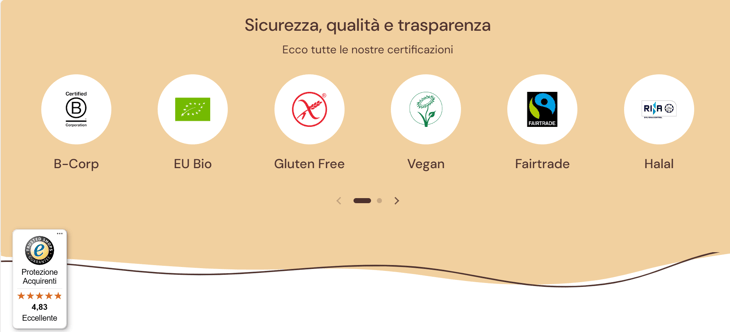immagine della landing page di Damiano come esempio di ecommerce B-Corp