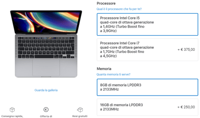 Esempio di upselling naturale su Apple Store per accessori iPhone