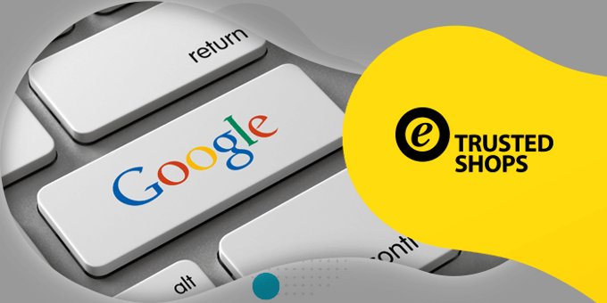 tastiera pc con logo google e trusted shops