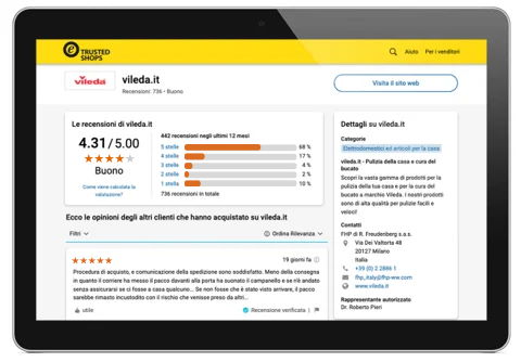 recensioni dei clienti sul profilo trstd di vileda.it
