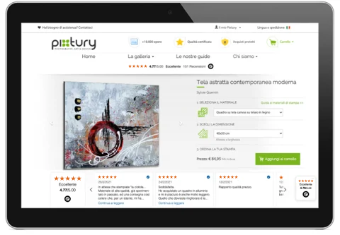 recensioni di clienti reali sul sito di Pixtury 
