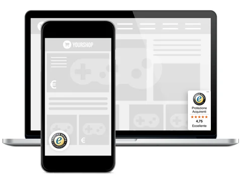 Smartphone e pc con il sigillo di Qualità e il Trustmark