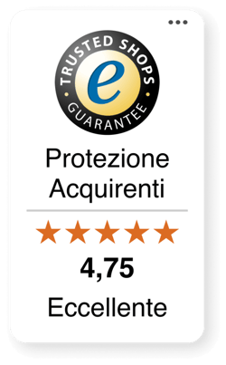 Trustbadge di Trusted Shops con una valutazione eccellente