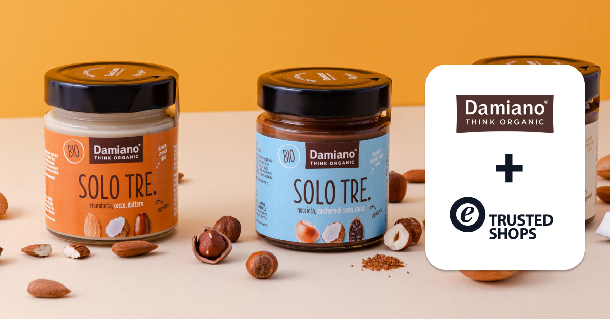 Creme spalmabili biologiche Damiano in vasetto, realizzate con ingredienti naturali e sostenibili