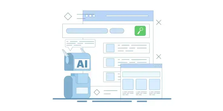 Assistente AI che mostra un sito tra i risultati consigliati